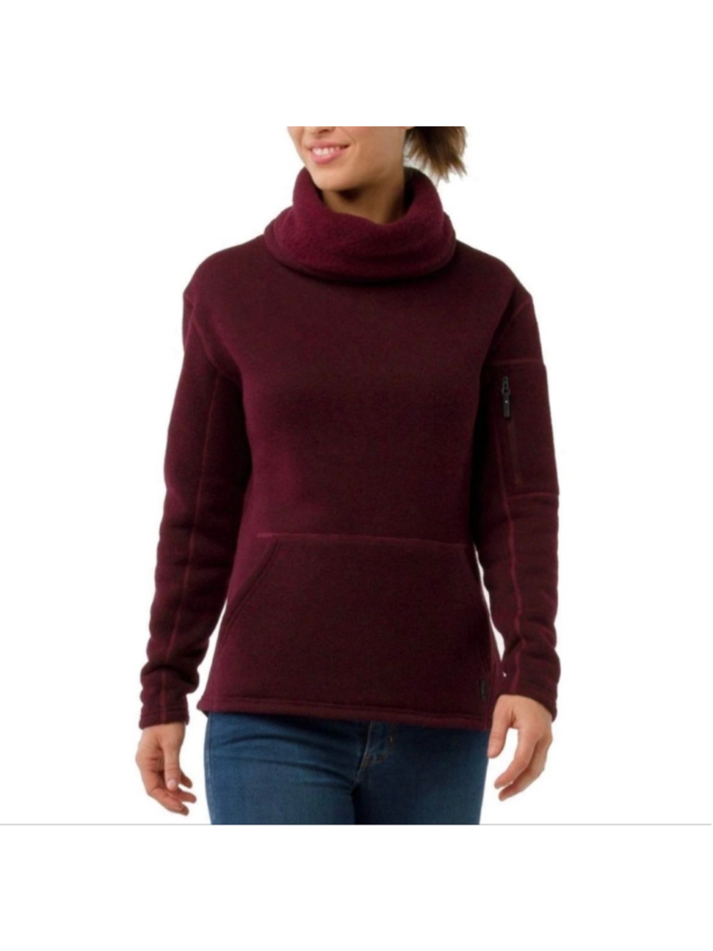 Smartwool Hudson Trail Pullover Fleece Sz Small in Tibetan Red!